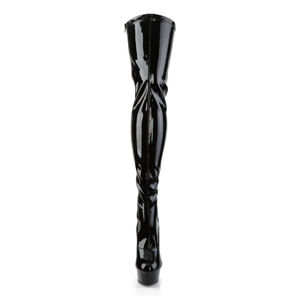 Pleaser Womens Boots DELIGHT-3063 Blk Str Pat/Blk
