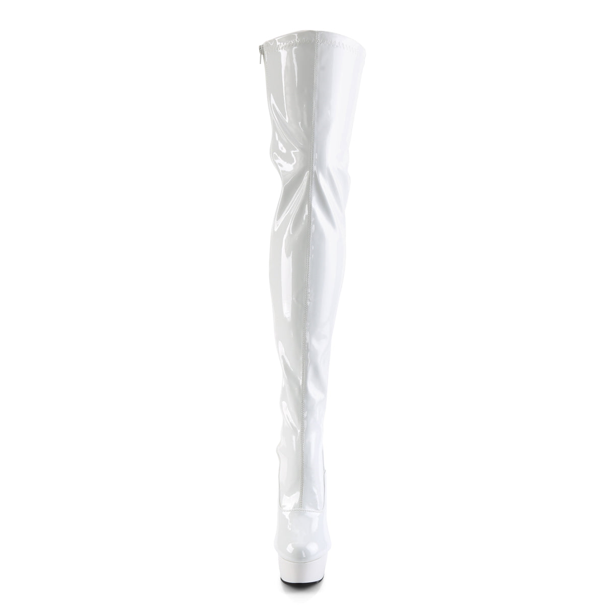Pleaser Womens Boots DELIGHT-3063 Wht Str Pat/Wht