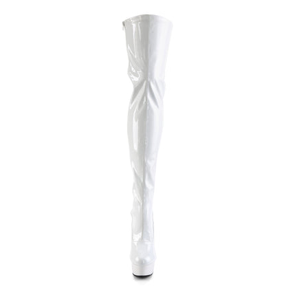 Pleaser Womens Boots DELIGHT-3063 Wht Str Pat/Wht