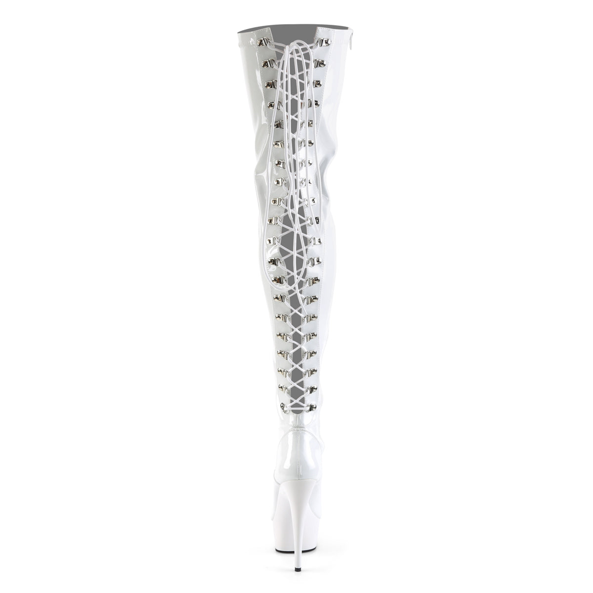 Pleaser Womens Boots DELIGHT-3063 Wht Str Pat/Wht