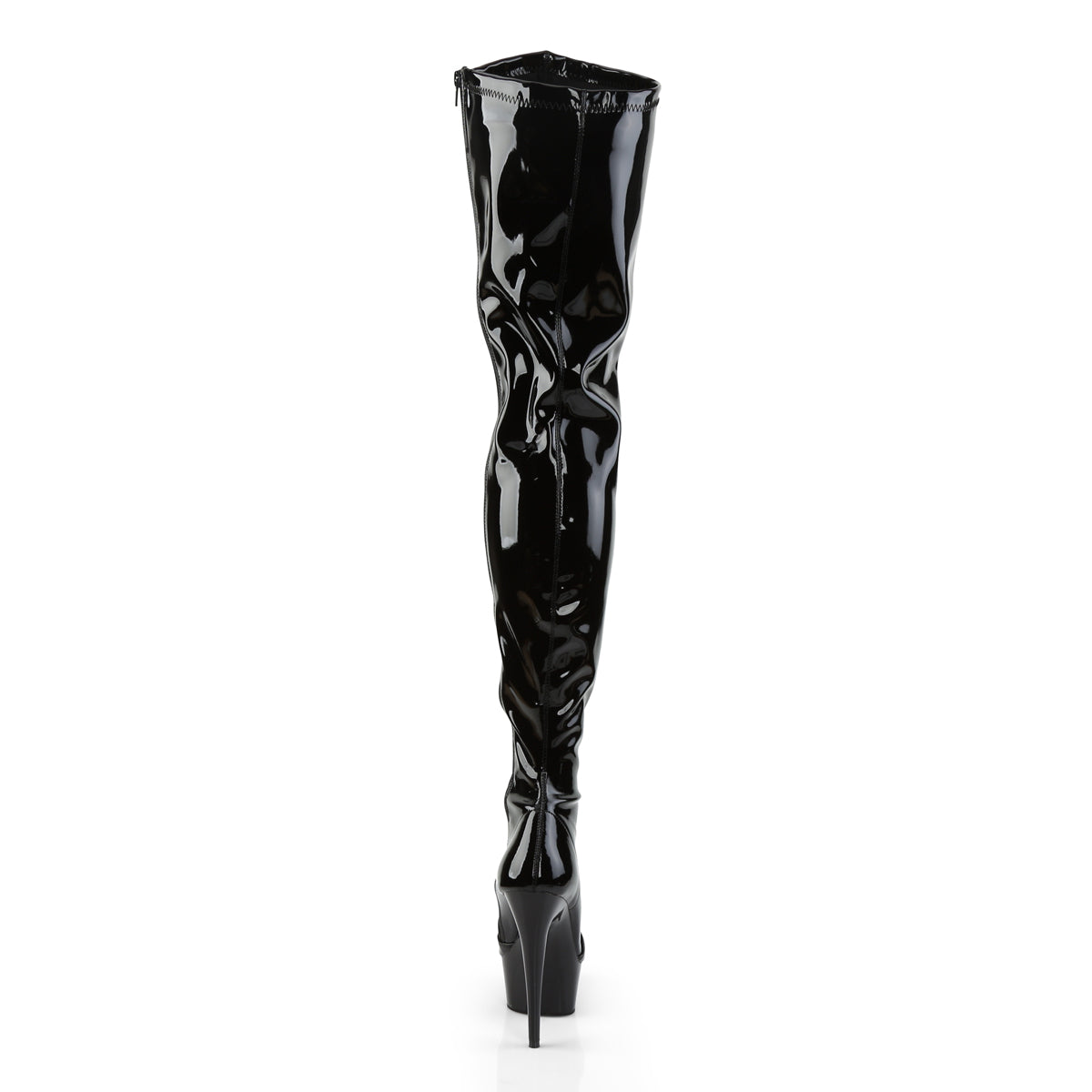 Pleaser Womens Boots DELIGHT-4000 Blk Str Pat/Blk