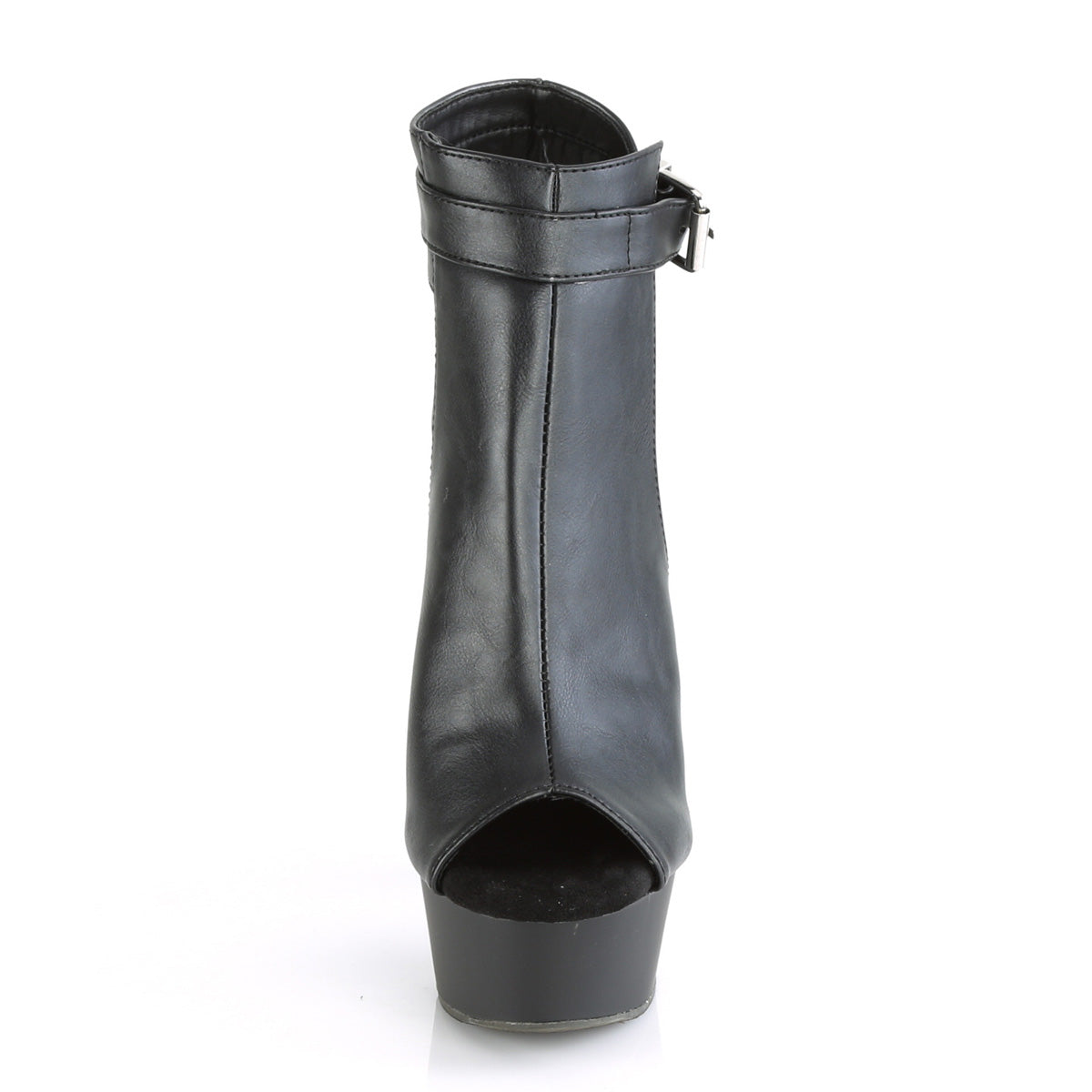 Pleaser Womens Ankle Boots DELIGHT-600-10 Blk Faux Leather/Blk Matte