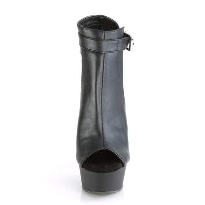 Pleaser Womens Ankle Boots DELIGHT-600-10 Blk Faux Leather/Blk Matte