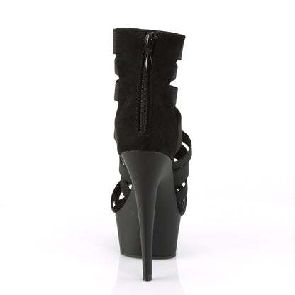 Pleaser Womens Sandals DELIGHT-600-17 Blk Elastic Band/Blk Matte