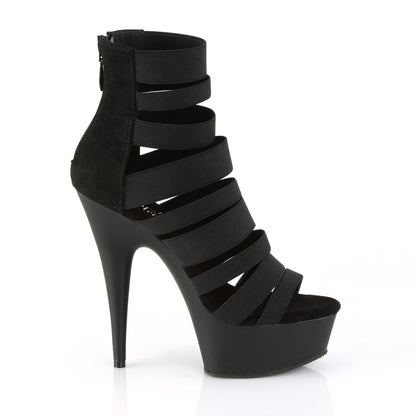 Pleaser Womens Sandals DELIGHT-600-17 Blk Elastic Band/Blk Matte