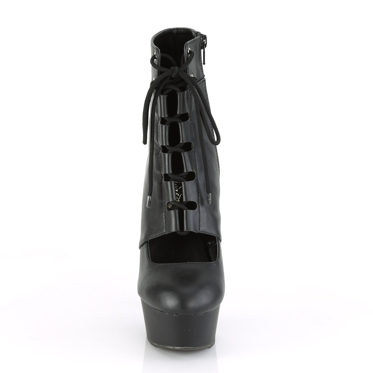 Pleaser Womens Ankle Boots DELIGHT-600-21 Blk Faux Leather/Blk Matte
