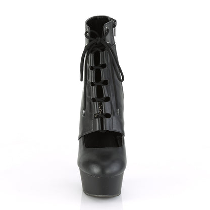Pleaser Womens Ankle Boots DELIGHT-600-21 Blk Faux Leather/Blk Matte