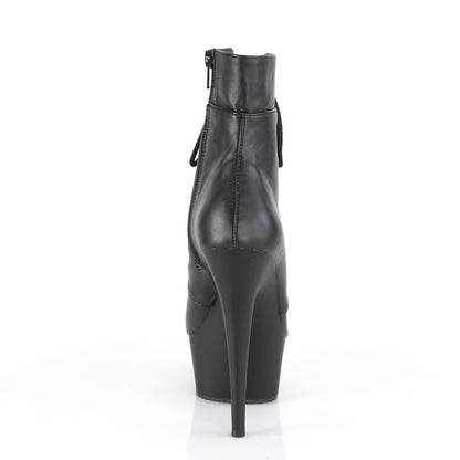 Pleaser Womens Ankle Boots DELIGHT-600-21 Blk Faux Leather/Blk Matte