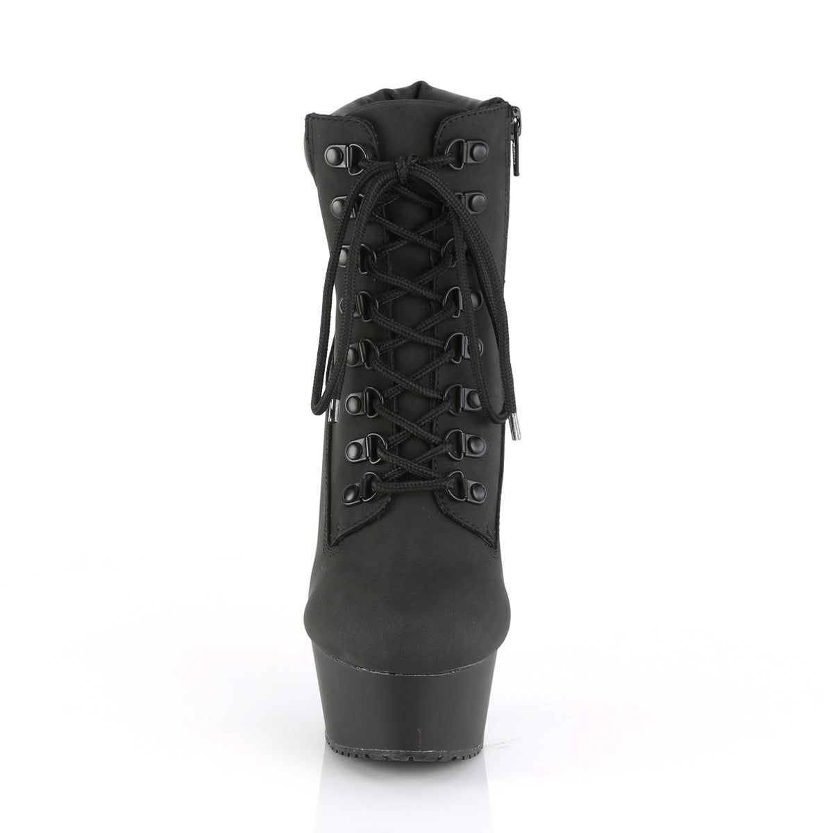 Pleaser Womens Ankle Boots DELIGHT-600TL-02 Blk Nubuck Faux Leather/Blk Matte