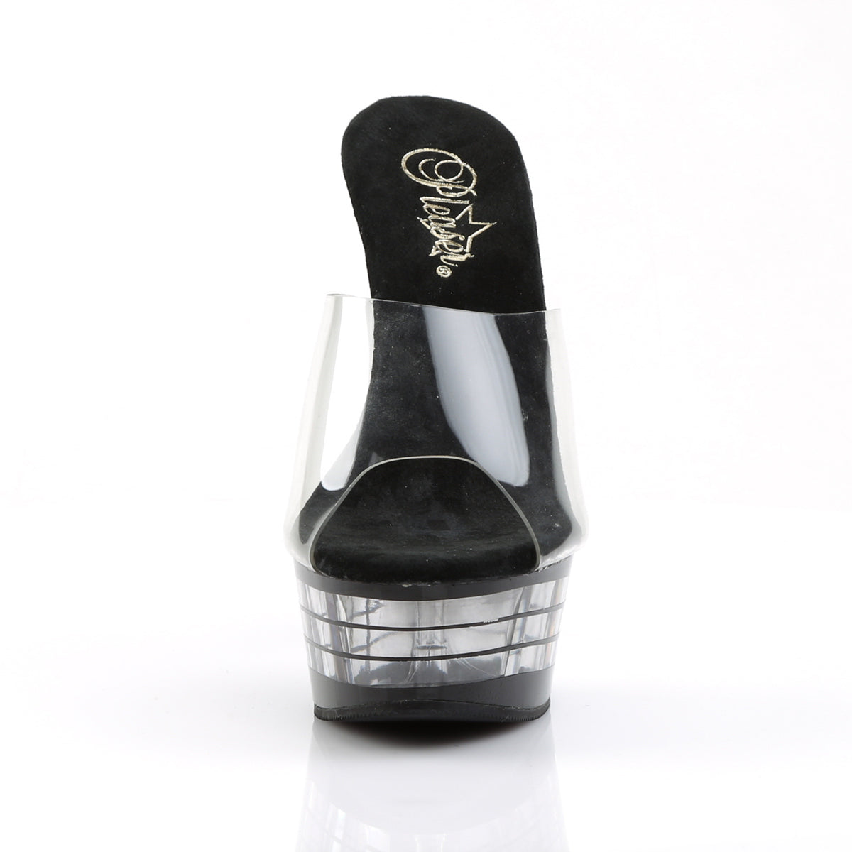 Pleaser Womens Sandals DELIGHT-601LN Clr/Blk