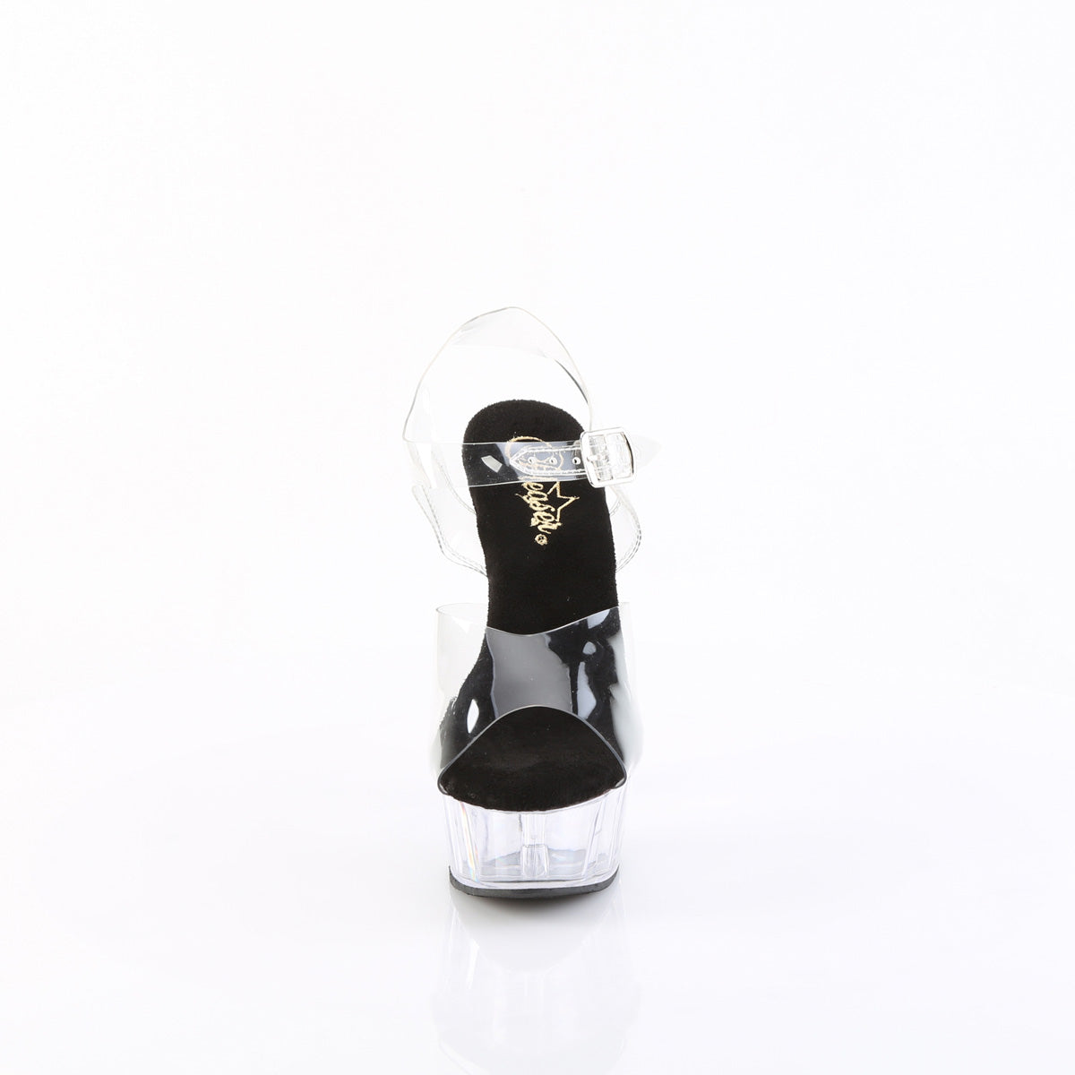 Pleaser Womens Sandals DELIGHT-608 Clr-Blk/Clr