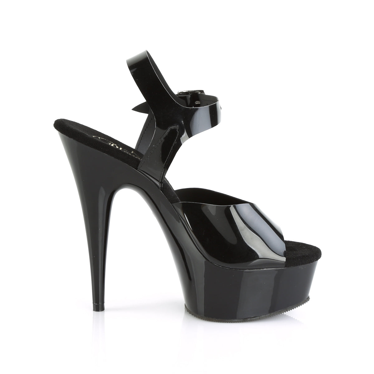 Pleaser Womens Sandals DELIGHT-608N Blk (Jelly-Like) TPU/Blk