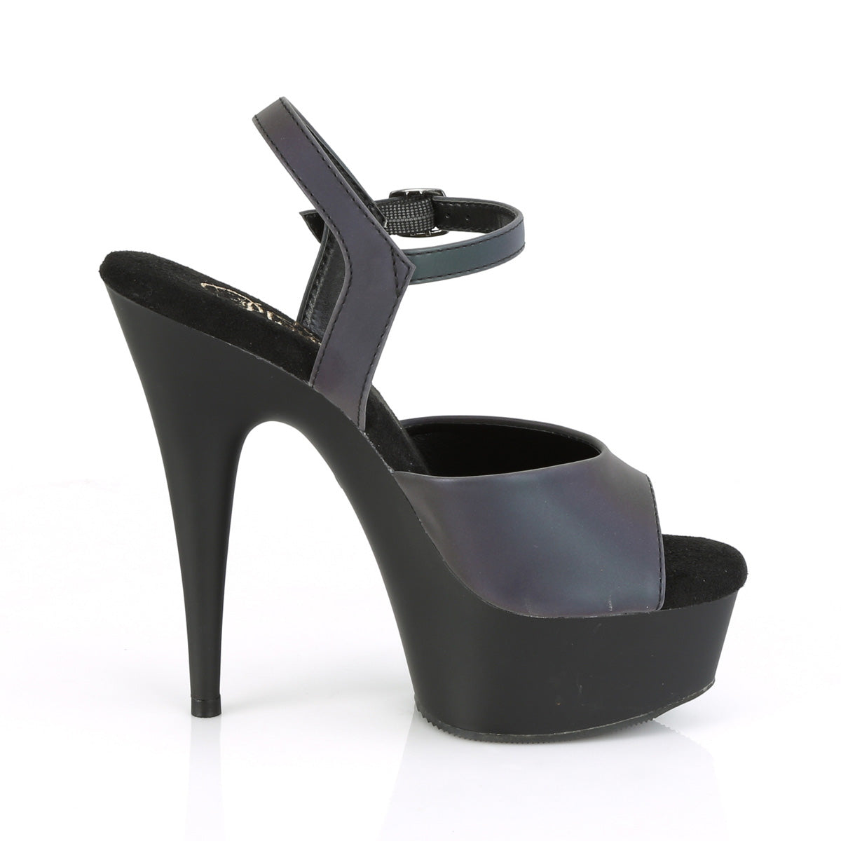 Pleaser Womens Sandals DELIGHT-609REFL Green Multi Reflective/Blk Matte