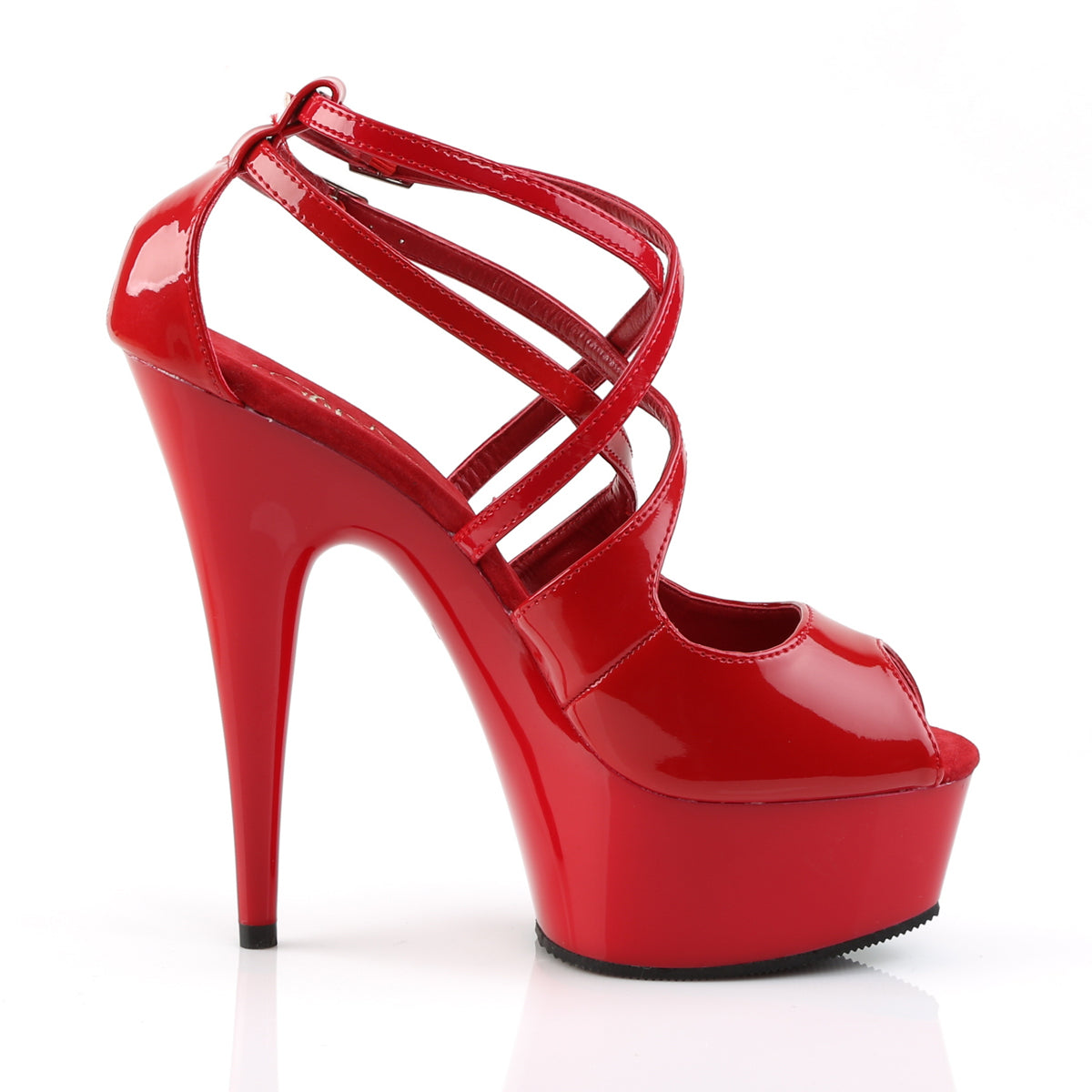 Pleaser Womens Sandals DELIGHT-612 Red/Red
