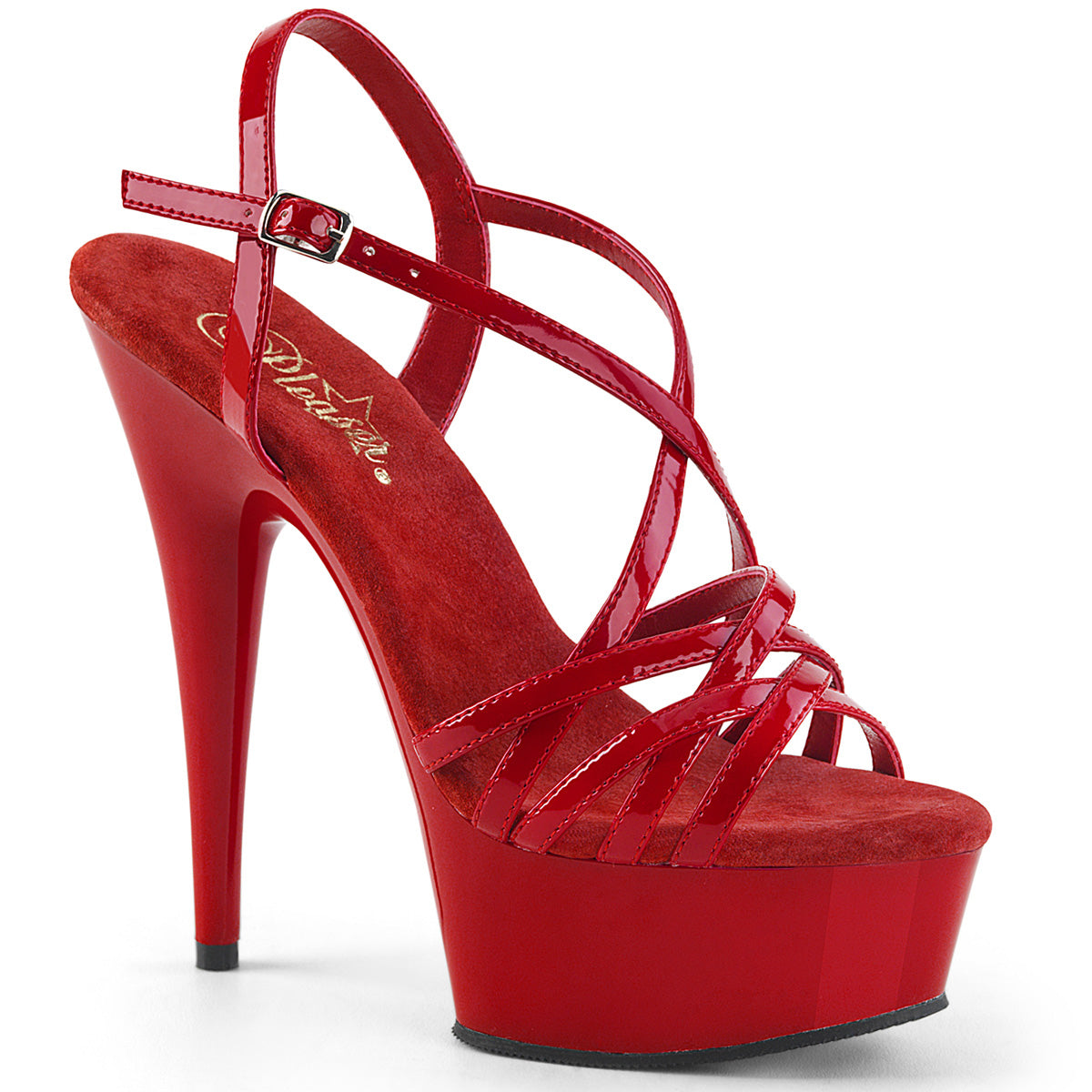 Pleaser Womens Sandals DELIGHT-613 Red Pat/Red
