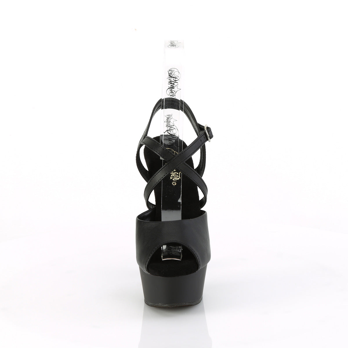 Pleaser   DELIGHT-624-1 Blk Faux Leather/Blk Matte