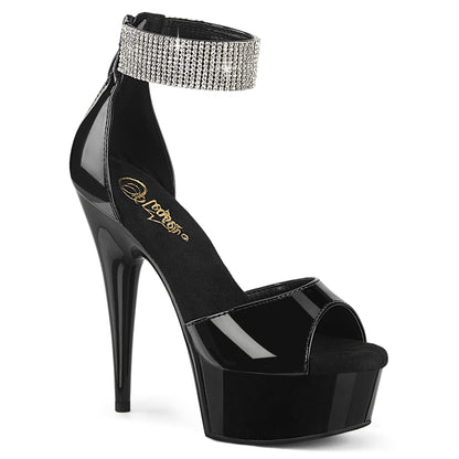 Pleaser   DELIGHT-625 Blk Pat/Blk