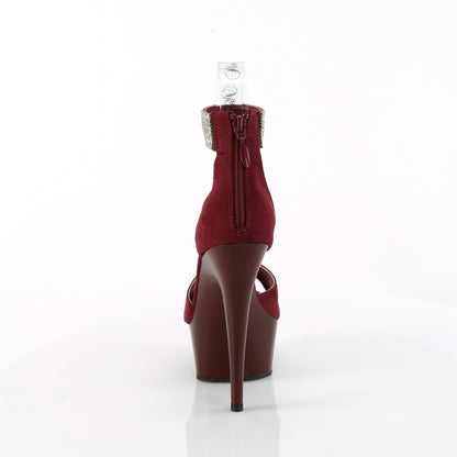 Pleaser   DELIGHT-625 Burgundy Faux Suede/Burgundy Matte
