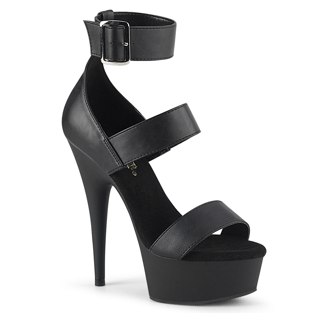 Pleaser   DELIGHT-629 Blk Faux Leather/Blk Matte