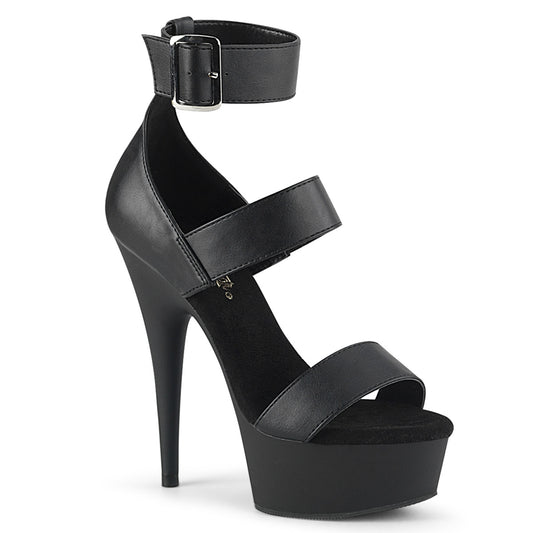 Pleaser   DELIGHT-629 Blk Faux Leather/Blk Matte