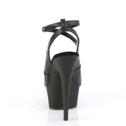 Pleaser Womens Sandals DELIGHT-632 Blk Faux Leather/Blk Matte