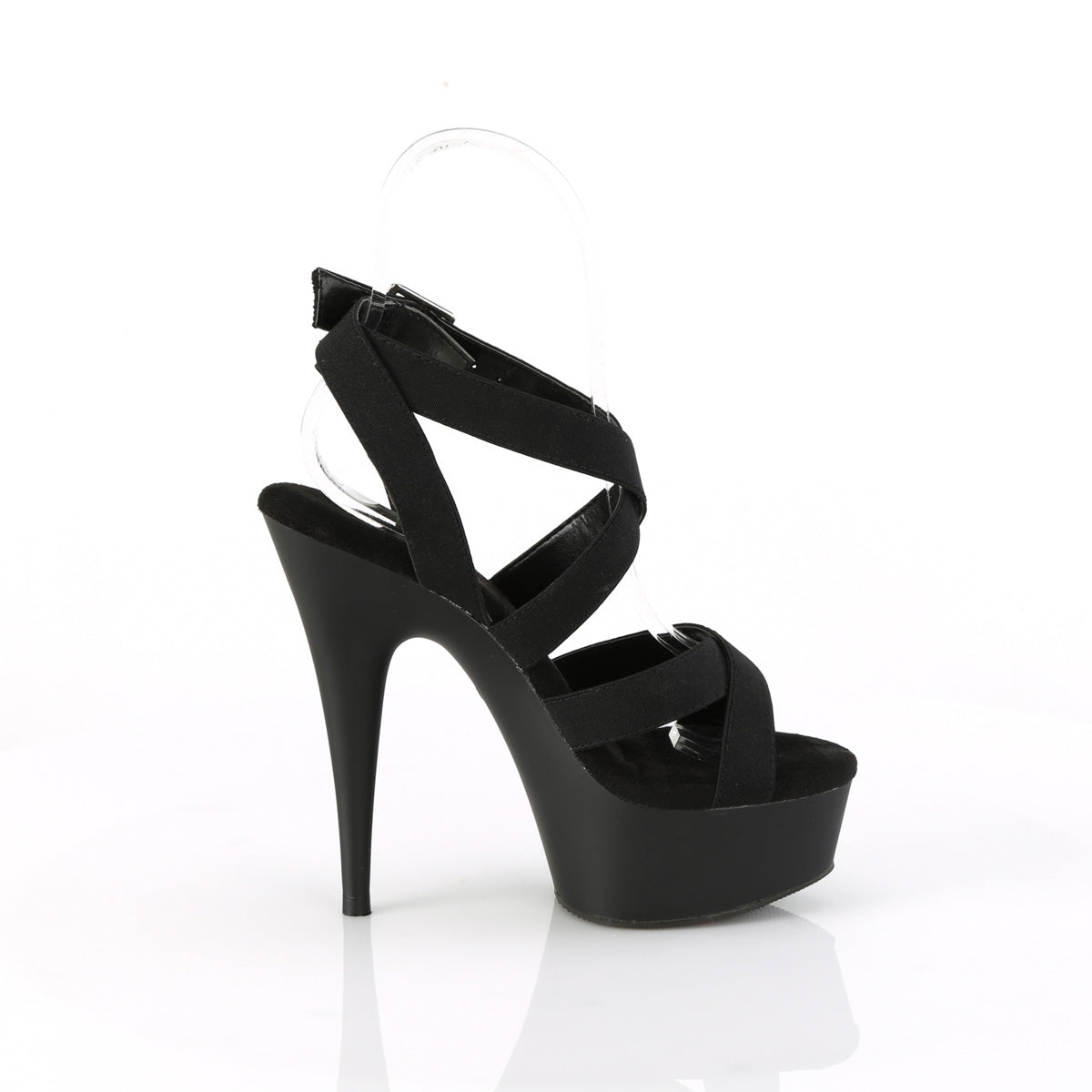 Pleaser   DELIGHT-638 Blk Elastic Band/Blk Matte
