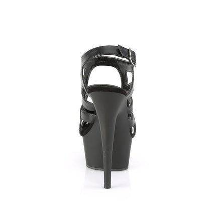 Pleaser Womens Sandals DELIGHT-644 Blk Faux Leather/Blk Matte