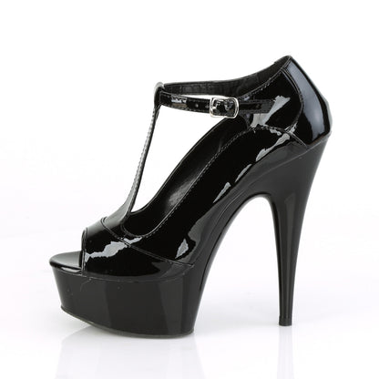 Pleaser Womens Sandals DELIGHT-649 Blk Pat/Blk