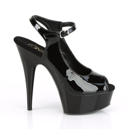 Pleaser Womens Sandals DELIGHT-655 Blk Pat/Blk
