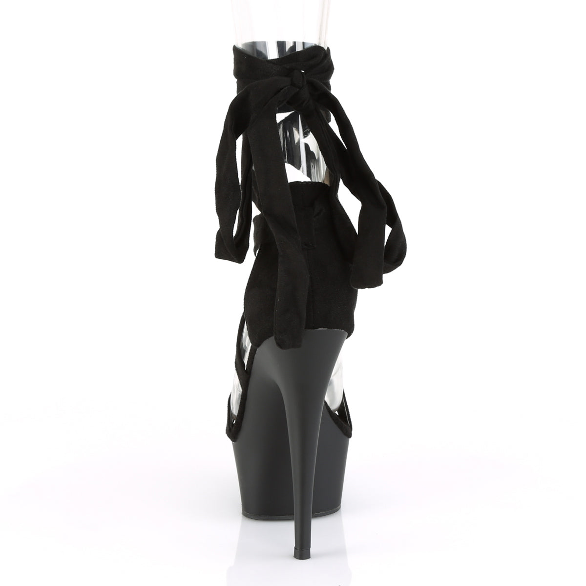 Pleaser Womens Sandals DELIGHT-671 Blk Faux Suede/Blk Matte