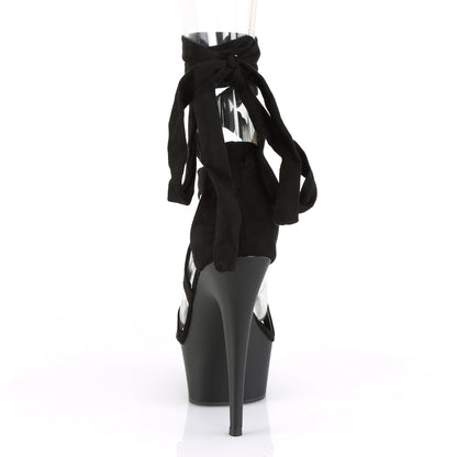 Pleaser Womens Sandals DELIGHT-671 Blk Faux Suede/Blk Matte