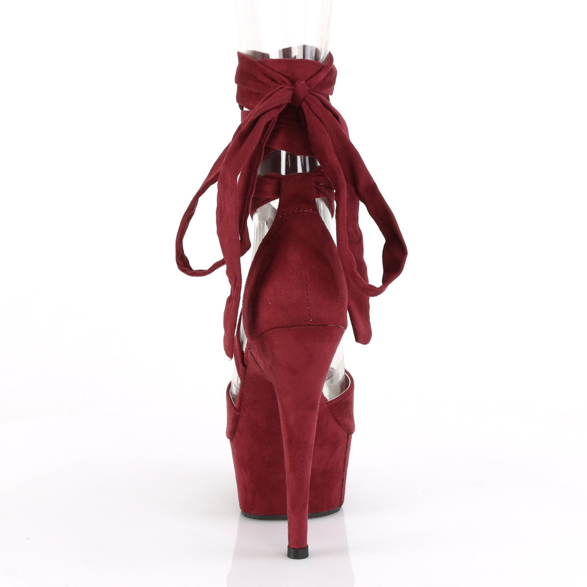Pleaser Womens Sandals DELIGHT-679 Burgundy Faux Suede/Burgundy Faux Suede