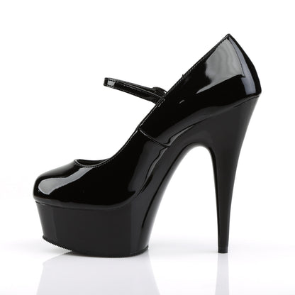 Pleaser Womens Sandals DELIGHT-687 Blk Pat/Blk