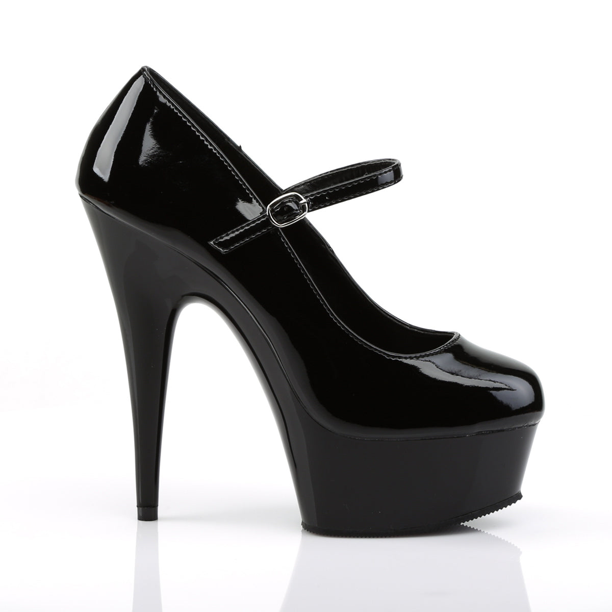 Pleaser Womens Sandals DELIGHT-687 Blk Pat/Blk