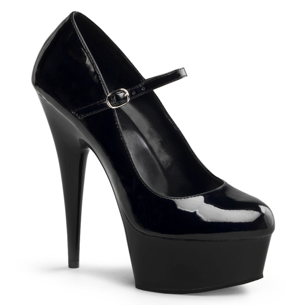 Pleaser Womens Sandals DELIGHT-687 Blk Pat/Blk