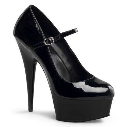 Pleaser Womens Sandals DELIGHT-687 Blk Pat/Blk