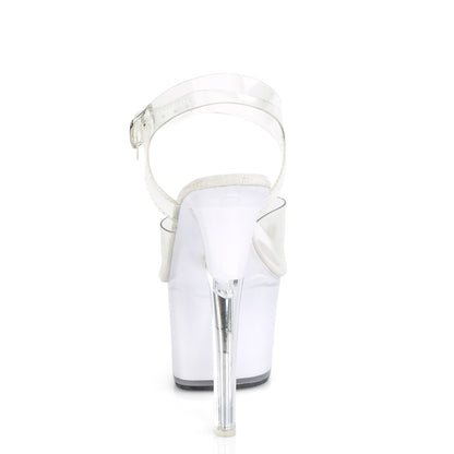 Pleaser Womens Sandals DISCOLITE-708 Clr/White Glow