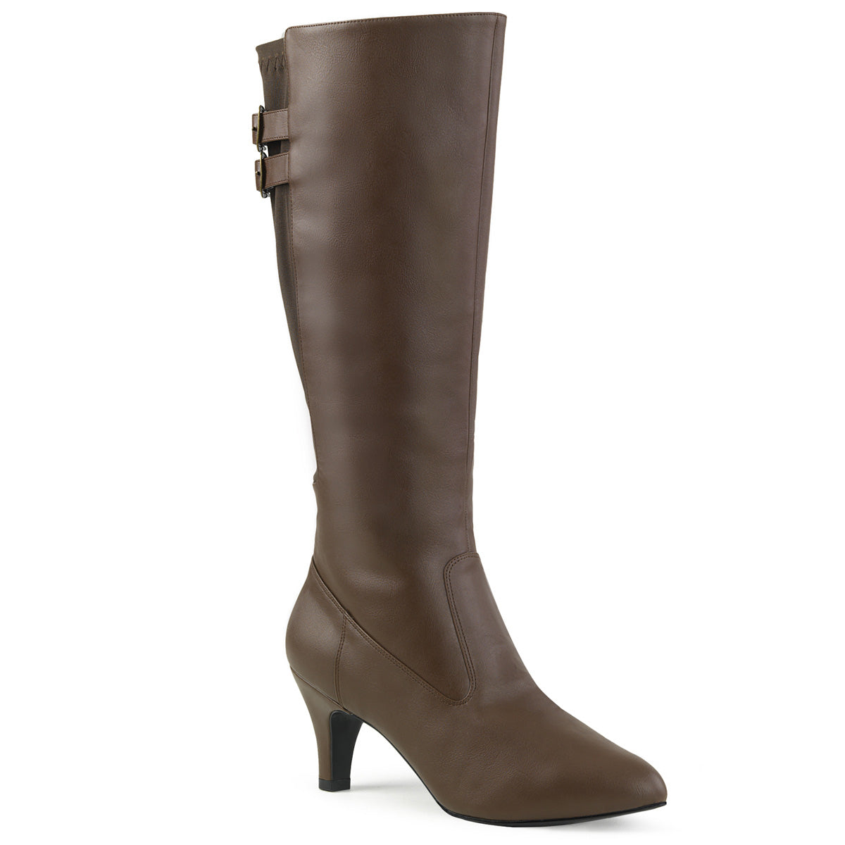 Pleaser Pink Label Womens Boots DIVINE-2018 Brown Faux Leather