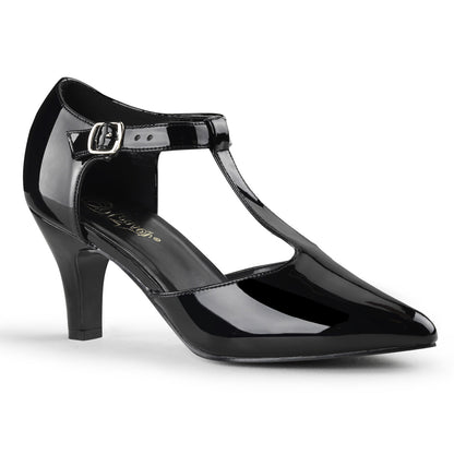 Pleaser Pink Label Womens Pumps DIVINE-415 Blk Pat