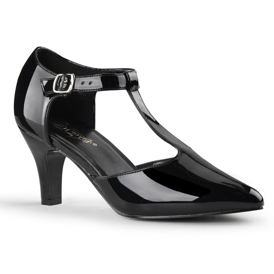 Pleaser Pink Label Womens Pumps DIVINE-415 Blk Pat