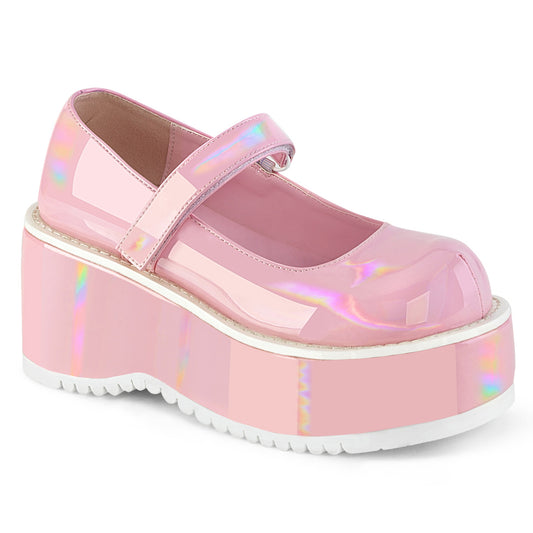 DemoniaCult  Pumps DOLLIE-01 B. Pink Holo Pat