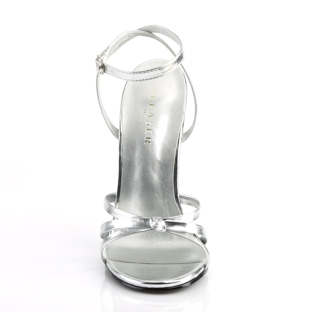 Devious Womens Sandals DOMINA-108 Silver Metallic Pu