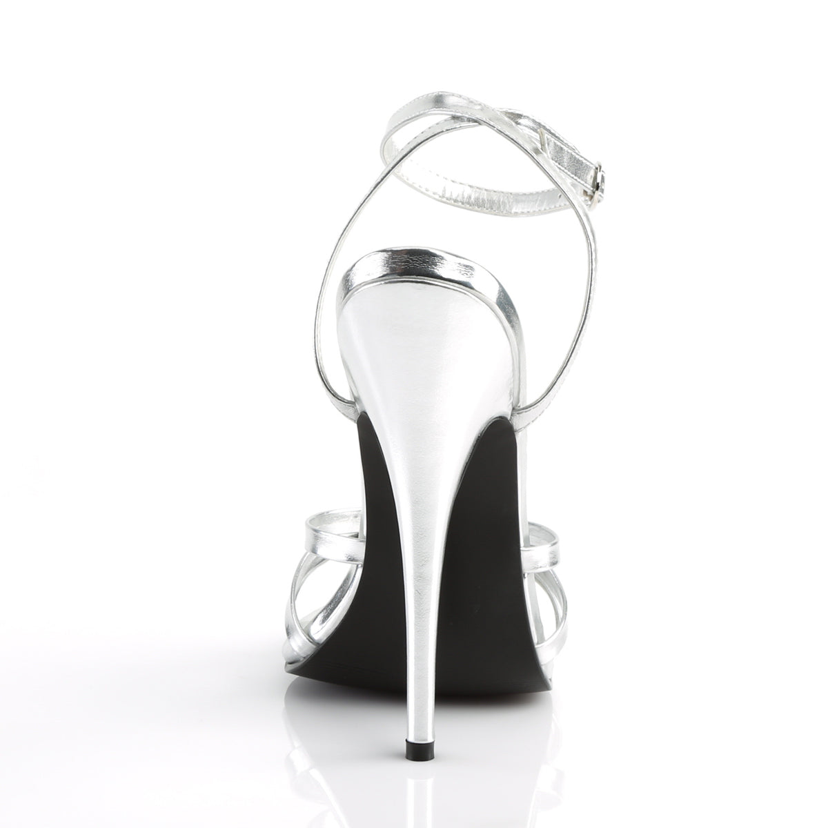 Devious Womens Sandals DOMINA-108 Silver Metallic Pu
