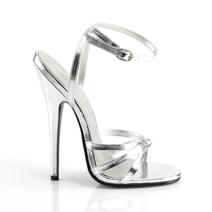 Devious Womens Sandals DOMINA-108 Silver Metallic Pu