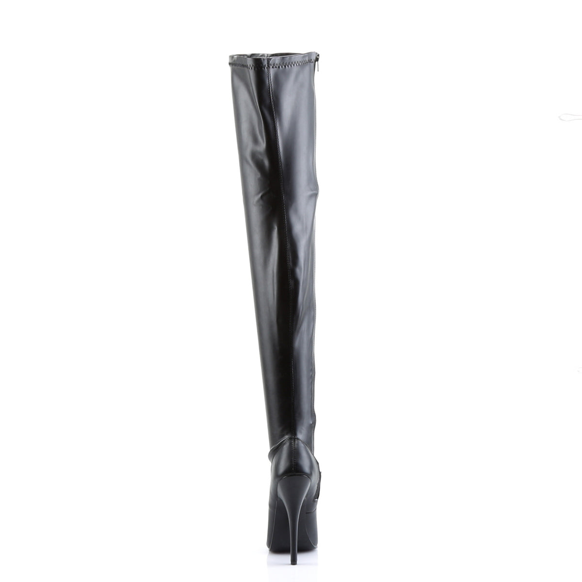 Devious Womens Boots DOMINA-3000 Blk Str Pu