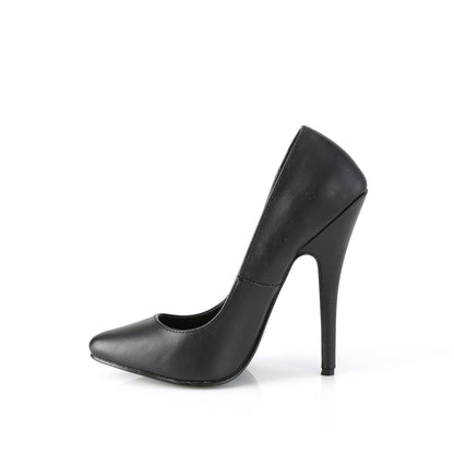 Devious Womens Pumps DOMINA-420 Blk Faux Leather