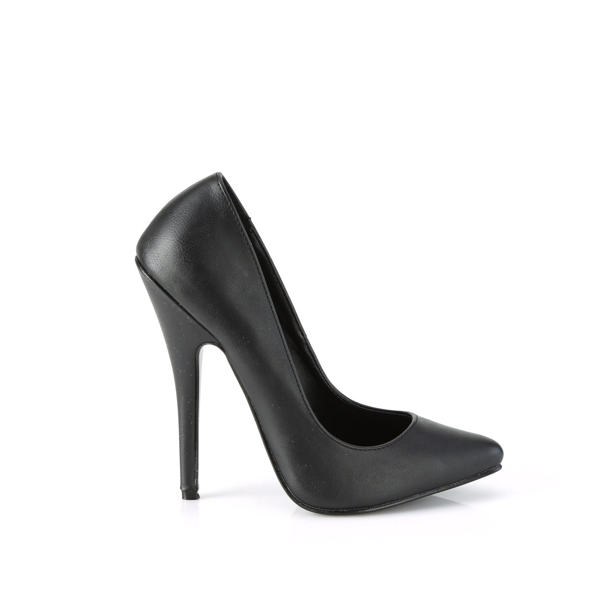 Devious Womens Pumps DOMINA-420 Blk Faux Leather