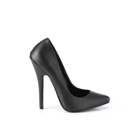 Devious Womens Pumps DOMINA-420 Blk Faux Leather