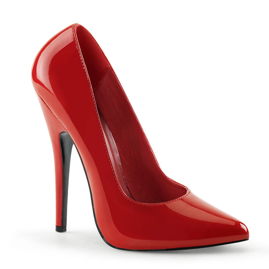 Devious Womens Pumps DOMINA-420 Red Pat
