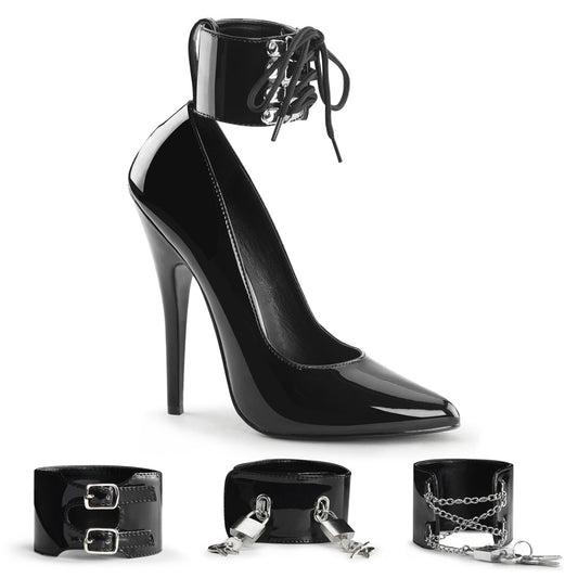 Devious Womens Pumps DOMINA-434 Blk Pat